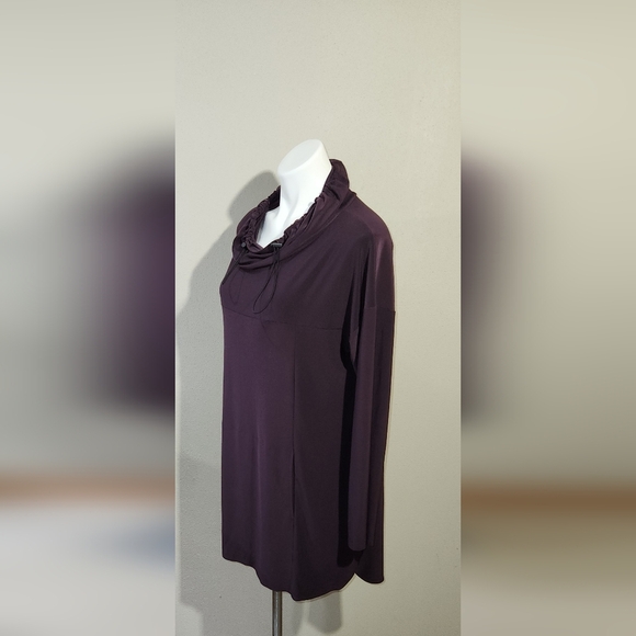 Sun Kim Purple Cowl Neck Joann Tunic - Picture 2 of 8